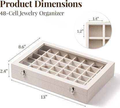 48 Grid Earring Organizer and Storage: Velvet Jewelry Tray - Image 3