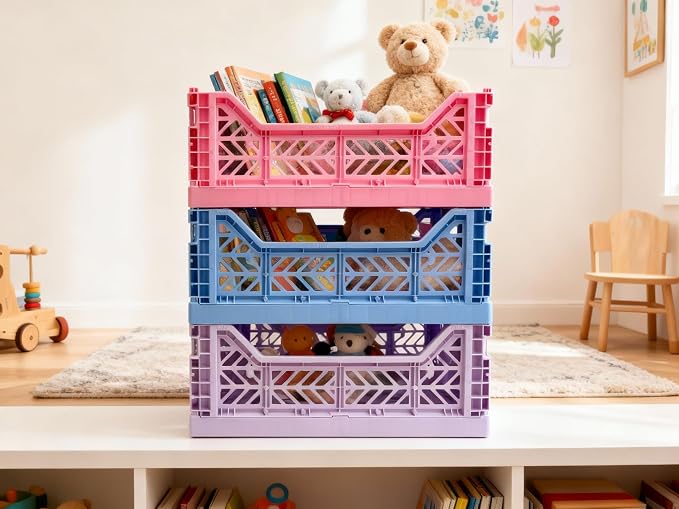 Collapsible Storage Box, Foldable Crate Organizer Bin - Image 3