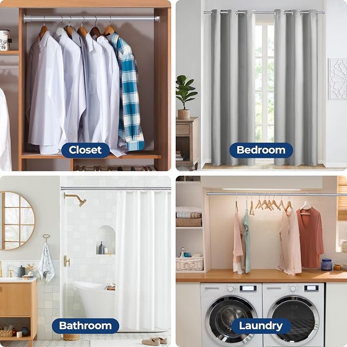 Mavivegue Closet Rod, 17 to 28 Inch Adjustable Closet Rods - Image 8