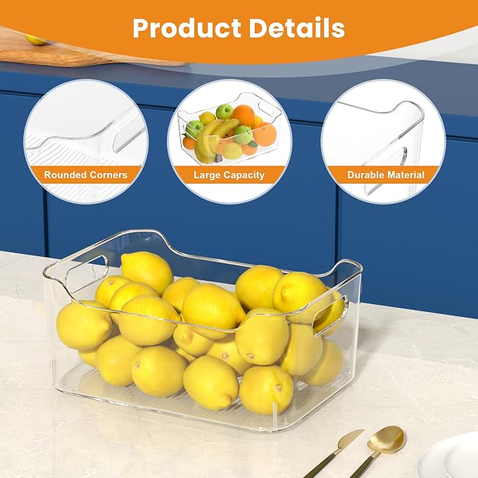 Clear Plastic Storage Bins-Pantry Organizers & Storage Containers-Refrigerator - Image 4