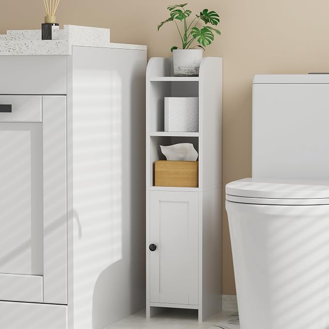 Homhedy Small Bathroom Storage Cabinet, Narrow Toilet Paper Cabinet | Corner by Homhedy