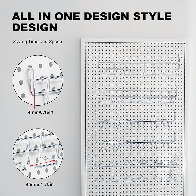 MDEOOSKY Stainless Steel Pegboard Tool Organizer Set, Heavy Duty Screwdriver & - Image 3