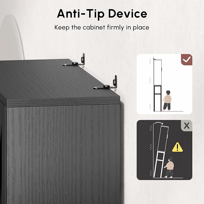 Black Over The Toilet Storage Cabinet - Image 8