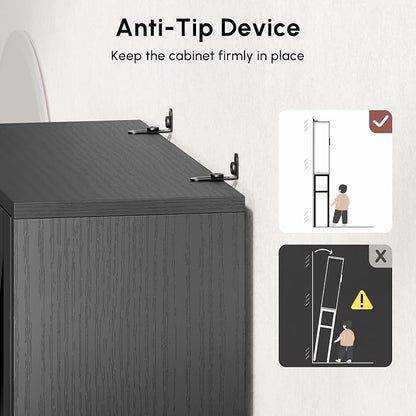 Black Over The Toilet Storage Cabinet - Image 8