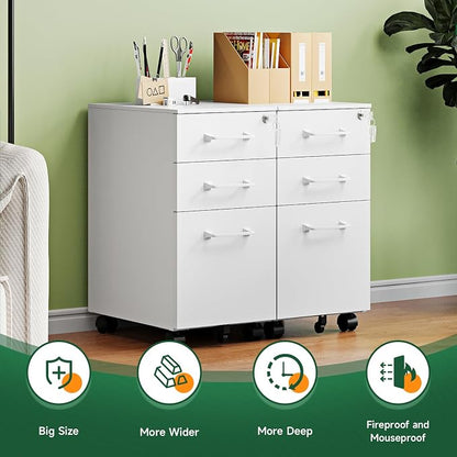 Letaya 3 Drawer Mobile File Cabinet - Image 7