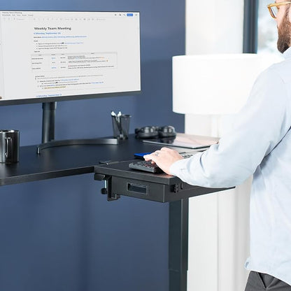 VIVO Black Clamp-on 24 x 14 in Desk Extender, DESK-EXT24D | Premium, Built-in - Image 8