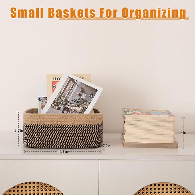 OIAHOMY 4 Pack Storage Baskets for Organizing, Small Bins for Shelves, Cute - Image 2