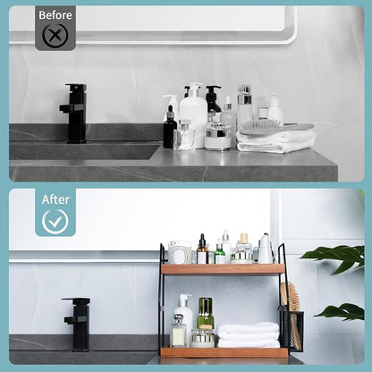 Bathroom Counter Organizer, 2-Tier Standing Storage Shelf - Image 3