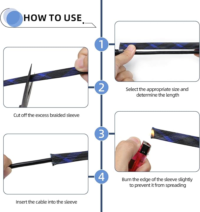 Expandable Braided Sleeving, PET Automotive Wire Loom, Flexible Cable Management - Image 6