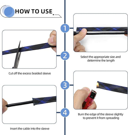 Expandable Braided Sleeving, PET Automotive Wire Loom, Flexible Cable Management - Image 6