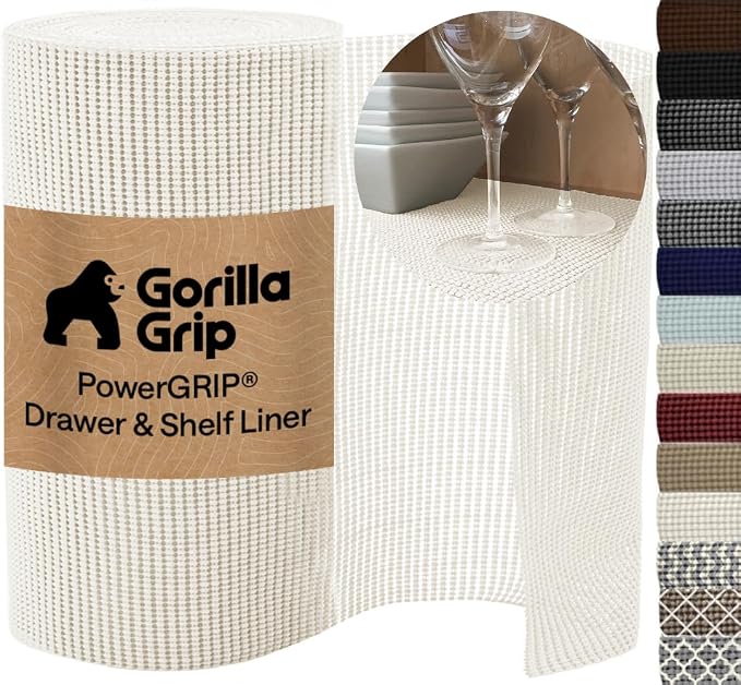 GORILLA GRIP powerGRIP Drawer Shelf and Cabinet Liner, Thick Strong Hold by Unknown