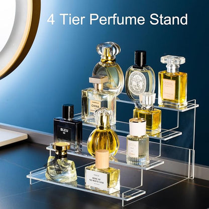 HENABLE 4 Tier Acrylic Display Risers, Perfume Organizer Stand, Cupcake Stand - Image 2