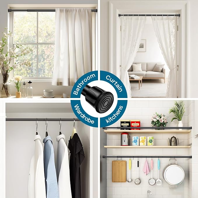 AIZESI Spring Tension Curtain Rods Short Tension Rod - Image 4