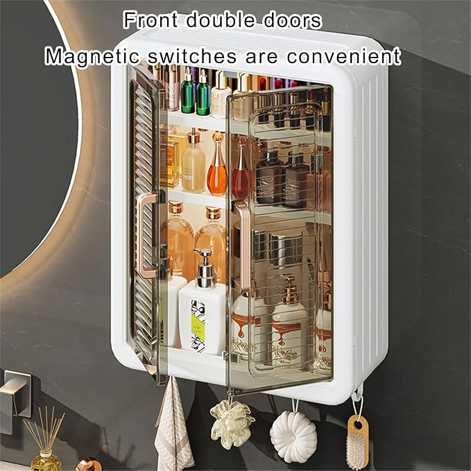 Without Drilling Wall Mounted Makeup Organizers Large Capacity Bathroom Storage - Image 9
