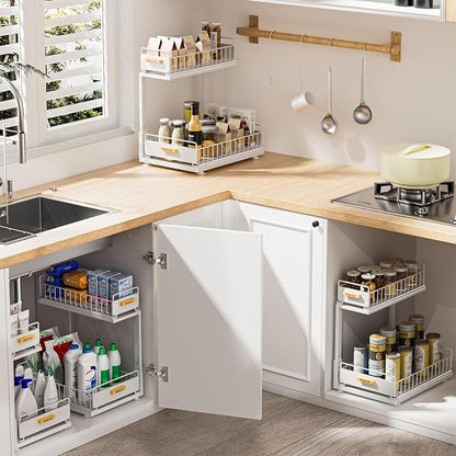 Under Sink Organizer, High Adjustable 2 Tier Under Kitchen Sink Organizer - Image 8