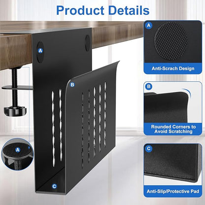 HAMOPY Desk Side Storage, Single-Layer Steel Hanging Desk Organizer - Image 2