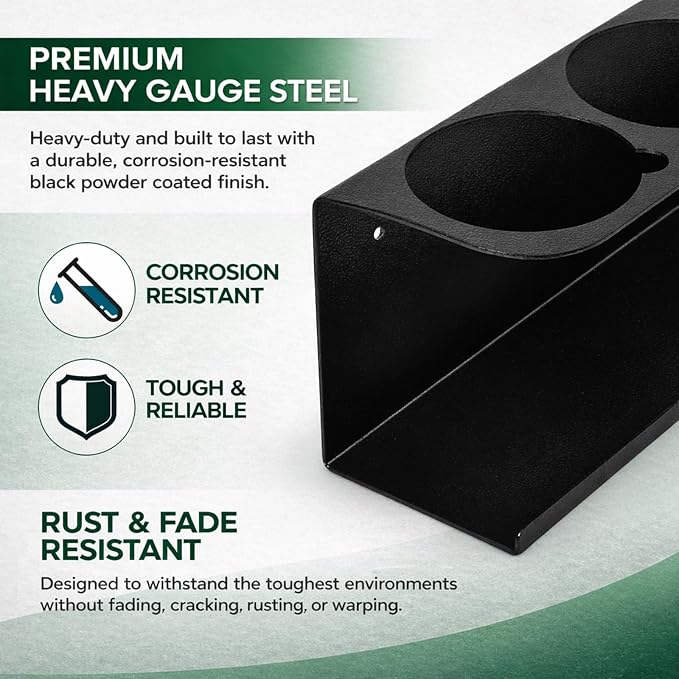 6 Pack Wall-Mounted Spray Bottle Holder, Heavy-Duty Steel Black Aerosol Can - Image 5