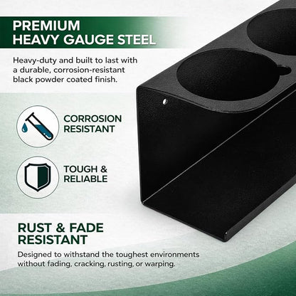 6 Pack Wall-Mounted Spray Bottle Holder, Heavy-Duty Steel Black Aerosol Can - Image 5