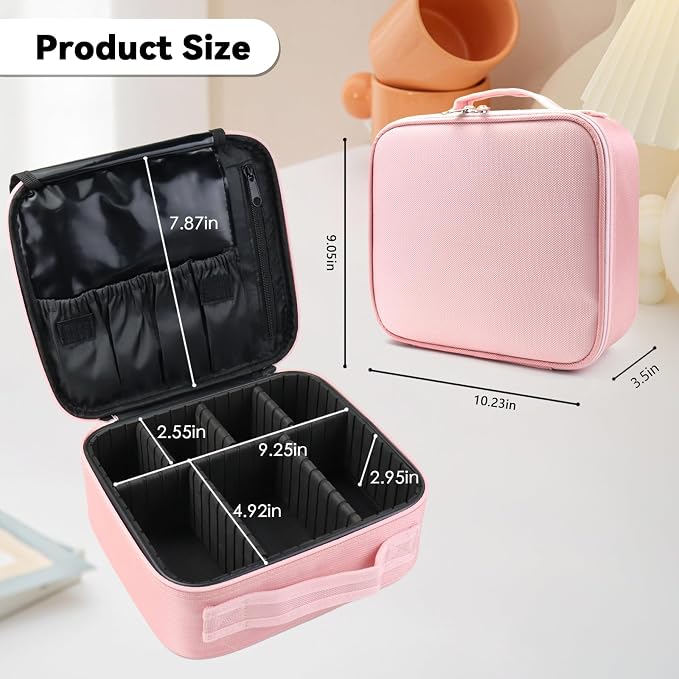 Travel Makeup Bag Makeup Cosmetic Train Case Organizer Portable Storage Bag - Image 6