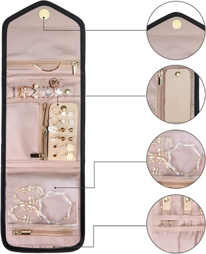 BAGSMART Travel Jewelry Organizer Case Foldable Jewelry Roll - Image 8