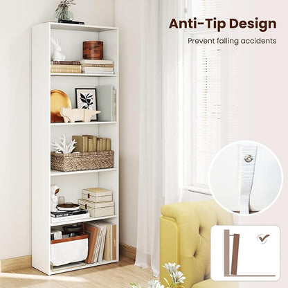Giantex 5-Tier Bookshelf, Freestanding Tall Bookcase - Image 6