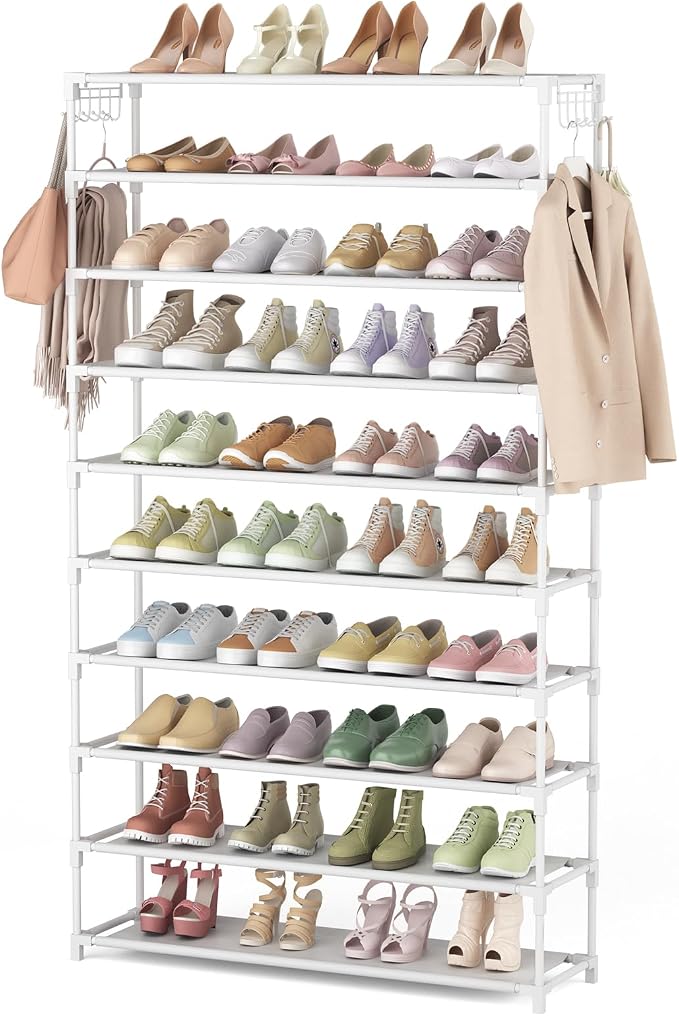 LANTEFUL 10 Tiers Shoe Rack 50 Pairs Large Capacity Tall Shoe Organizer Sturdy by LANTEFULforTidyingHouse