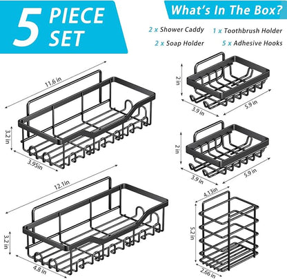 Fammart Adhesive Shower Caddy, No-Drill Large Capacity Shower Shelves - Image 3