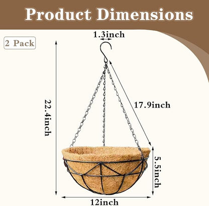 EIMQUVW 2 Pack Hanging Planters - Image 4