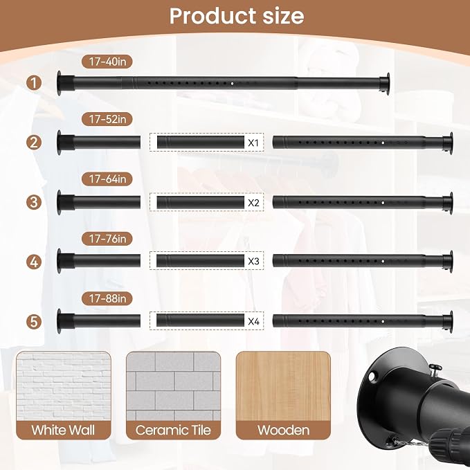 1.3 Inch Diameter Heavy Duty Closet Rods - Image 5