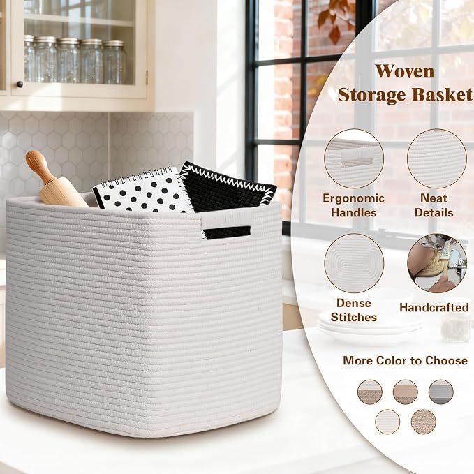 15×13 Inch Storage Cubes, 3 Pack Cube Storage Bins - Image 4