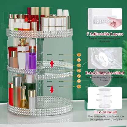 Awenia Makeup Organizer 360-Degree Rotating, Adjustable Makeup Storage - Image 4