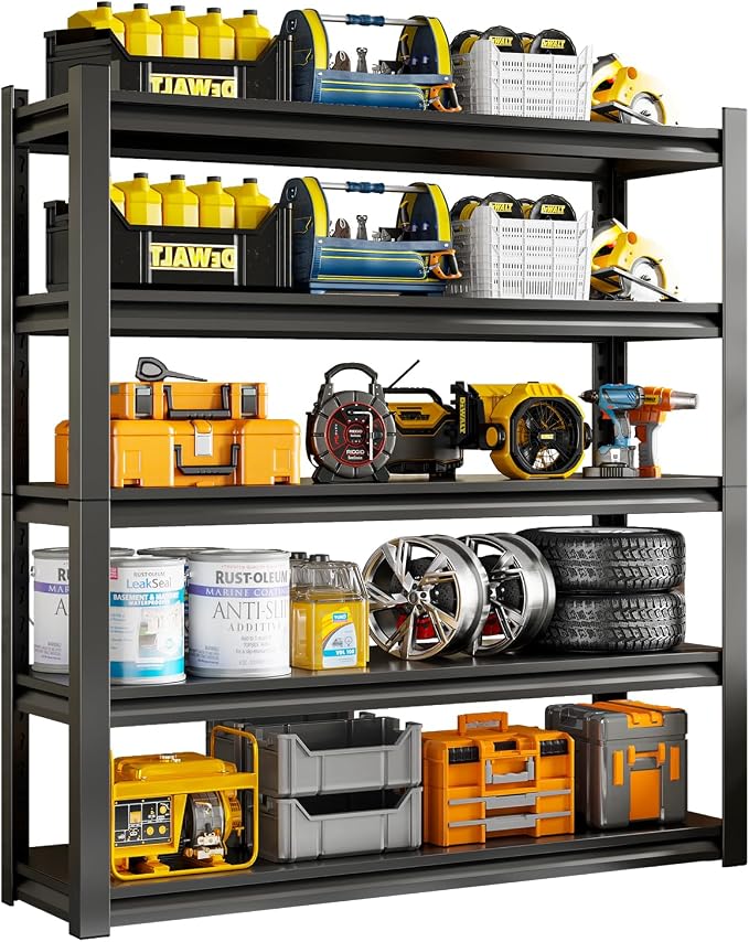 59" W Garage Shelving Unit, Garage Storage Shelves 3000LBS Heavy Duty Shelving by IYANEN