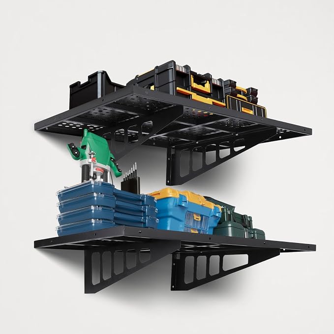 2 Pack Garage Shelving Wall Mounted, 1.6x4ft Garage Storage Rack Floating - Image 3