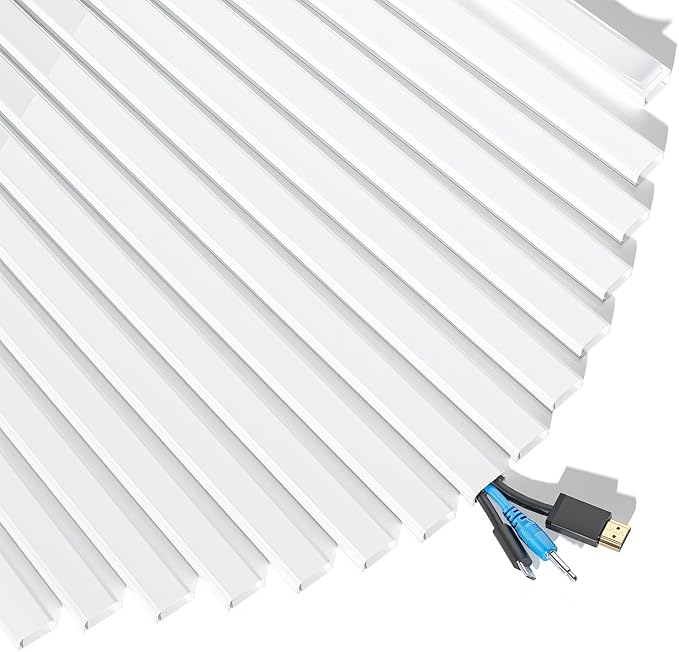Yecaye 235in Wall Cord Hider for 2-3 Cords, On-Wall Cord Cover Channel by Yecaye