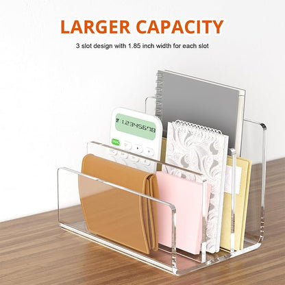 Richboom Acrylic File Sorter, 8.5"x6.3"x6.2", Upright File Organizer - Image 2