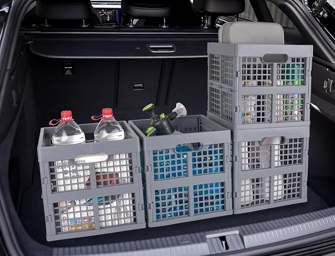 3-Pack Collapsible Plastic Storage Crates, Foldable Crates - Image 6