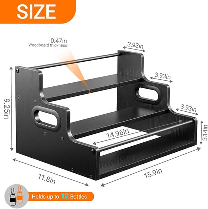 3-Tier Liquor Bottle Display Shelf, Coffee Syrup Rack Organizer, Water Bottle - Image 3