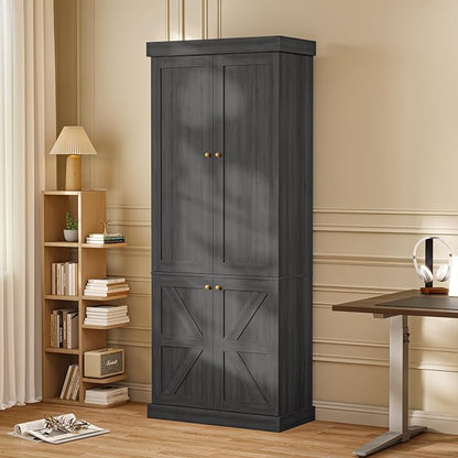 ivaniti 70.8" Tall Farmhouse Bookshelf, Modular Bookcase - Image 5