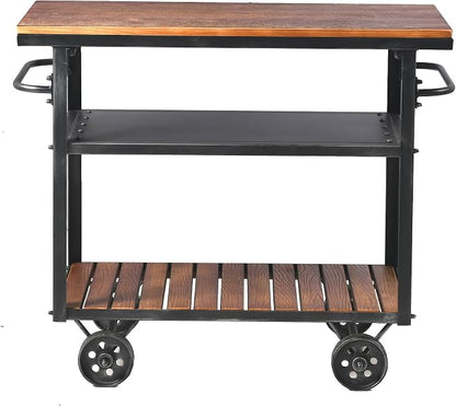 Diwhy Industrial 3 Tier Rolling Utility Storage Cart Wine Beverage, Metal Wine - Image 8