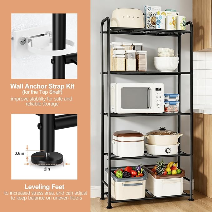VTRIN Storage Shelves, 5 Tier Garage Shelving - Image 5