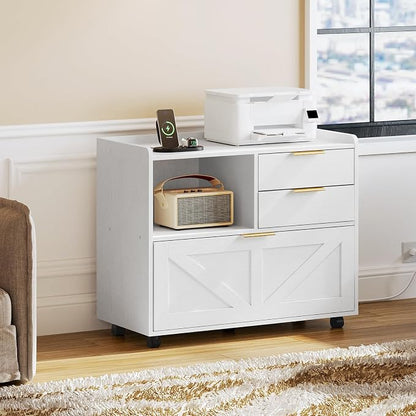 HOOBRO Lateral File Cabinet, Wooden Office Storage Drawers - Image 7