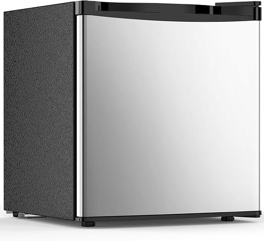 1.6 Cu.ft Mini Fridge with Freezer, Compact Refrigerator, Single Reversible Door by Electactic