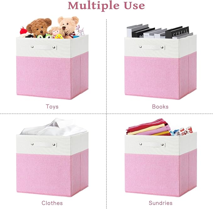 FinishingBo 13x13x13 Storage Cube Bins 6 Pack, Cube Shelf Baskets | Foldable - Image 5