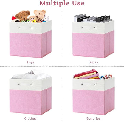 FinishingBo 13x13x13 Storage Cube Bins 6 Pack, Cube Shelf Baskets | Foldable - Image 5