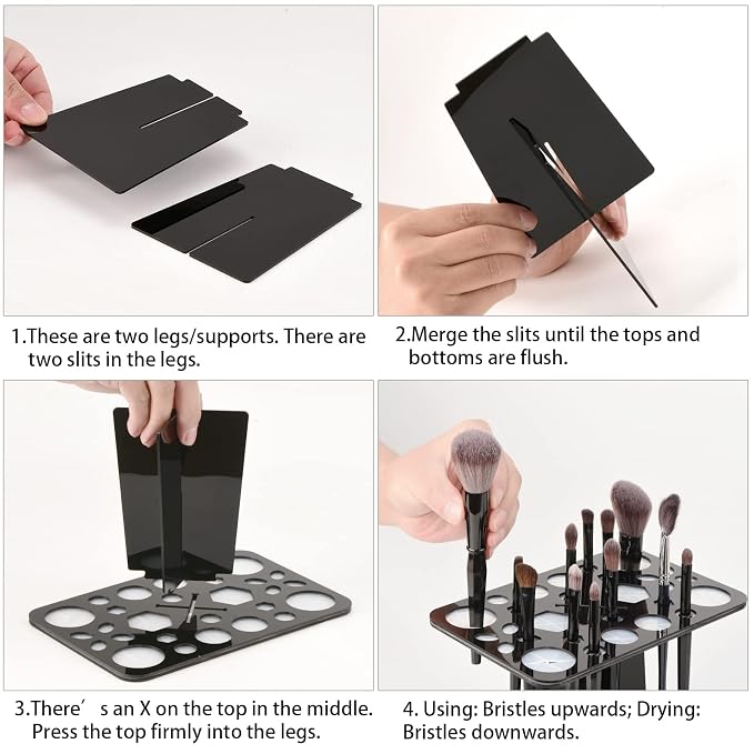 Brush Drying Rack, Brushes Dryer, Collapsible 28 Slot Acrylic Brush Holder - Image 5