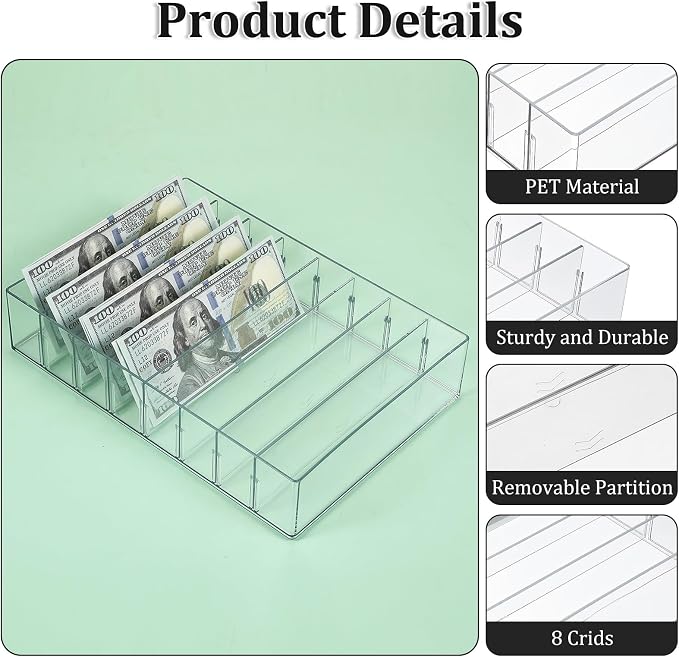 2 Packs Mail Organizer Plastic Cash Tray - Image 3