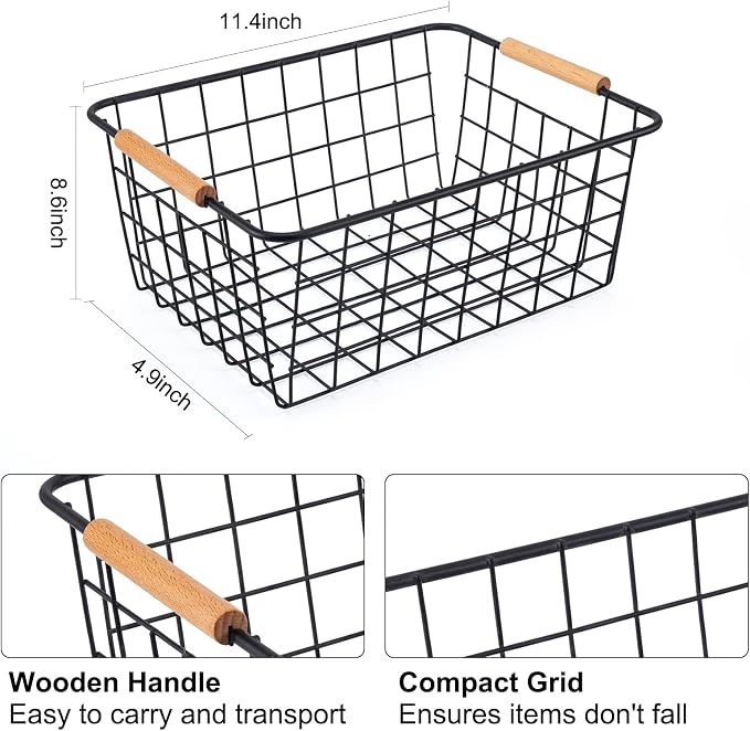 Wire Basket 4 Pcs Wire Storage Baskets Wire Baskets Organizing - Image 5