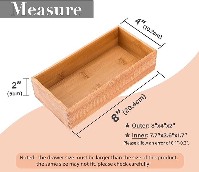 Bamboo Office Supplies Organizer Box Stationery Accessory Organizer Dresser - Image 2