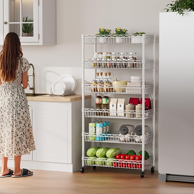 6 Shelves Storage Shelf Wire Closet Bathroom Organizers Metal Pantry Kitchen - Image 2