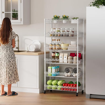 6 Shelves Storage Shelf Wire Closet Bathroom Organizers Metal Pantry Kitchen - Image 2
